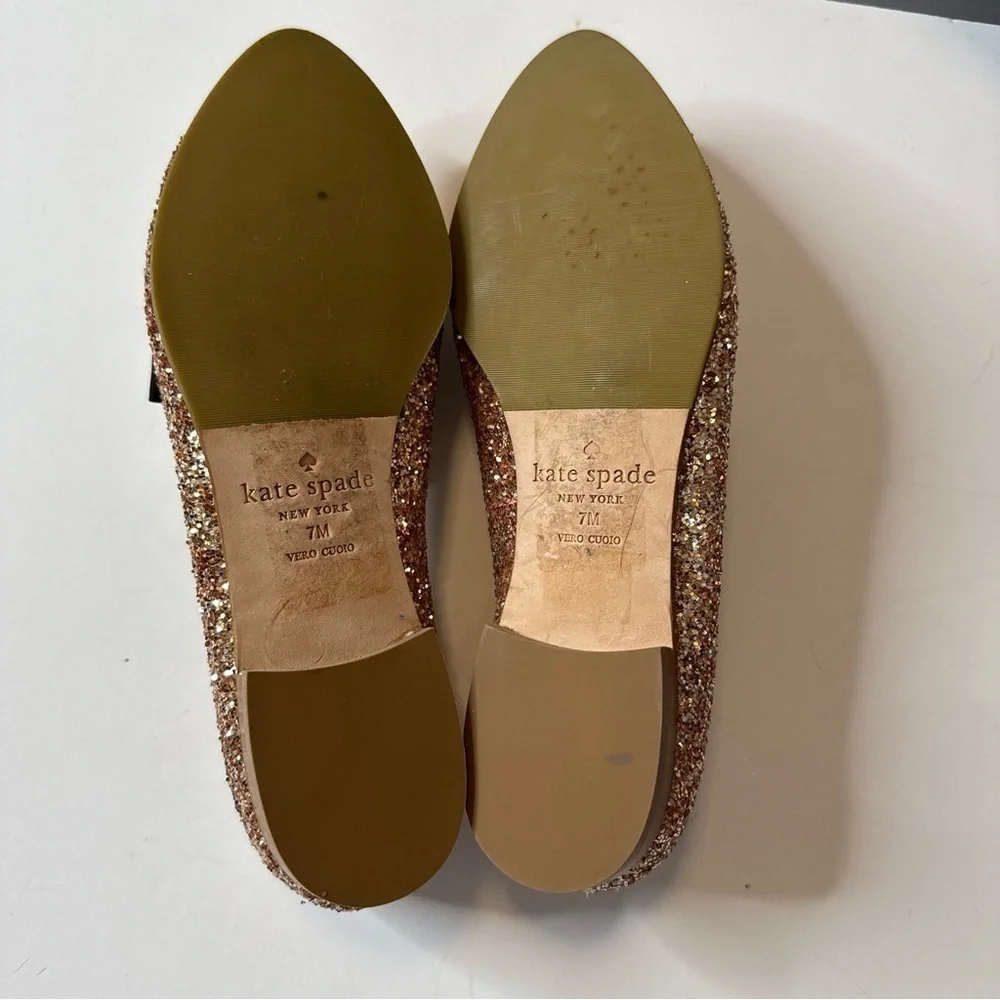Kate Spade Brown and Black Flats with Floral Accents